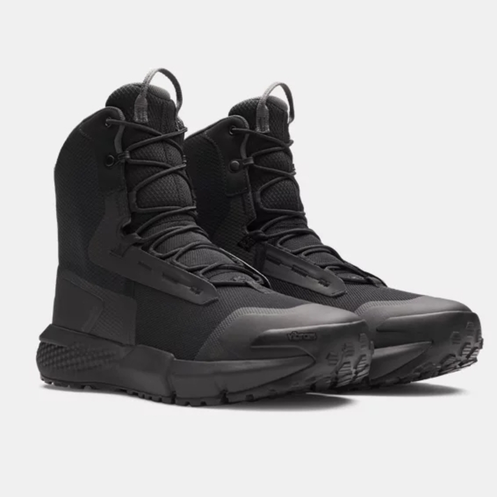 Under Armour NIB Men Black Charged Valsetz Tactical Boot with Vibram Trek Size 9